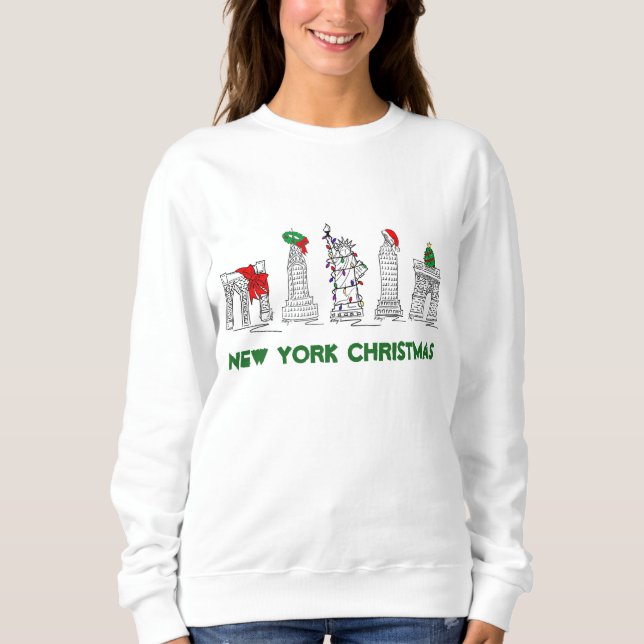 Sudadera Festividades de Navidades de New York City NYC (Anverso)