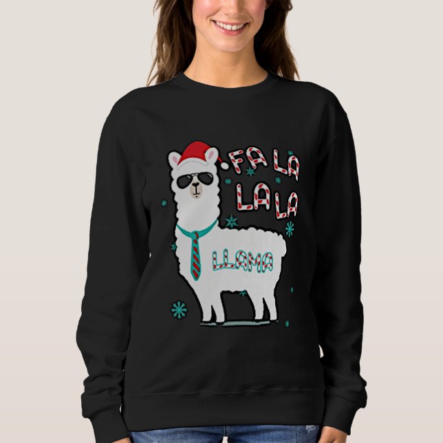 Sudadera Festividades navideñas Navidades cutan animal llam (Anverso)