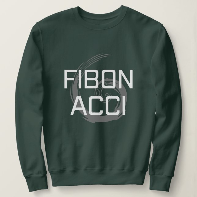 Sudadera Fibonacci con texto blanco para amantes de las mat (Anverso del diseño)