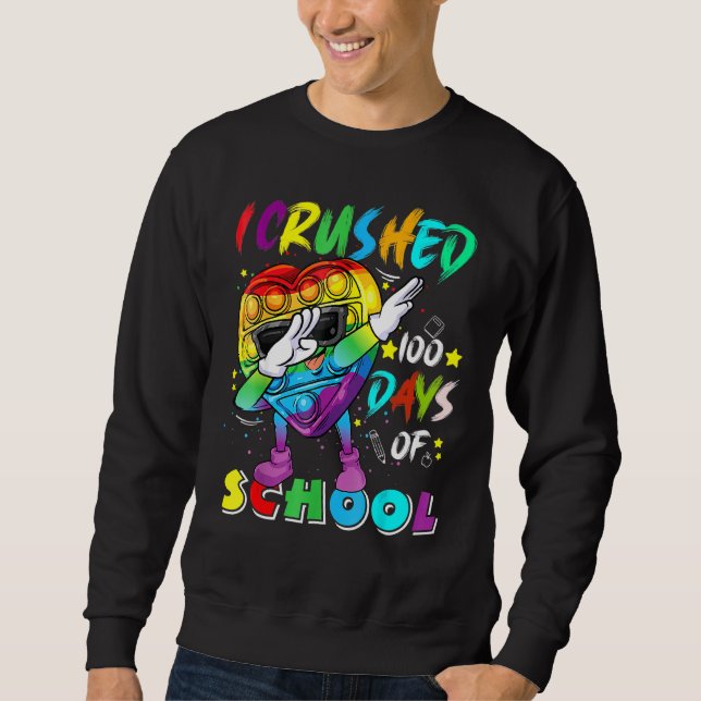 Sudadera Fidget Toy Dabbing Yo Aplasté 100 Días De Escuela  (Anverso)