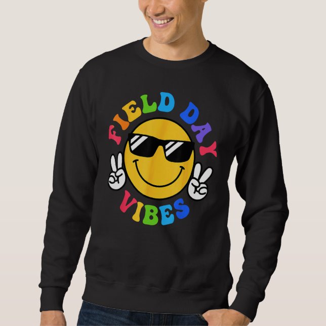 Sudadera Field Day Vibes  For Teacher Kids Happy Field Day  (Anverso)
