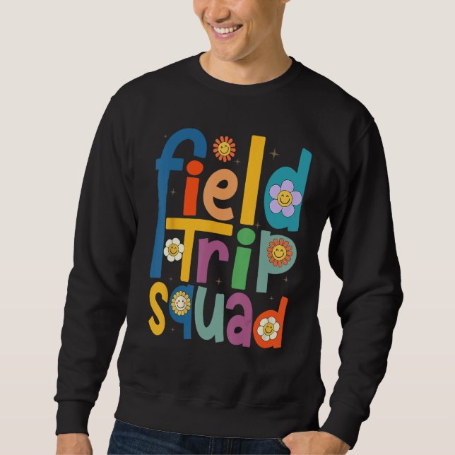 Sudadera Field Trip Squad Groovy Retro Field Day 2023 Teach (Anverso)