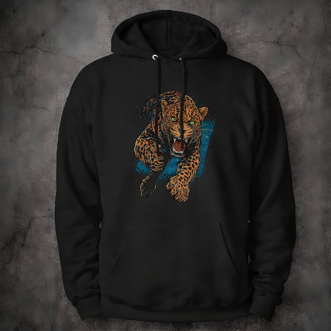 Sudadera Fierce Leopard Big Cat Wildlife Art Animal (Subido por el creador)
