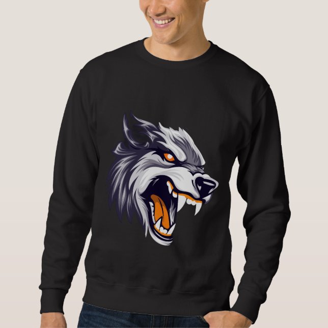 Sudadera Fierce Roaring Wolf para Hombres (Anverso)