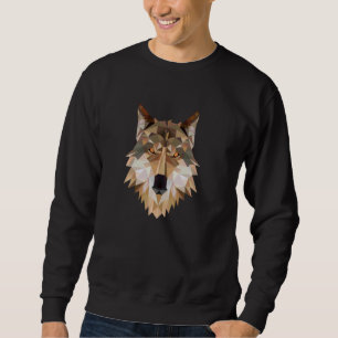 Sudadera Fierce Wolf Head Geometric Tribal Art