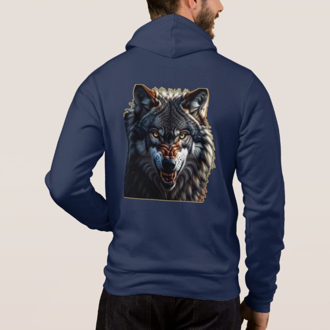 Sudadera Fierce Wolf – Symbol of Strength and Freedom (Reverso)