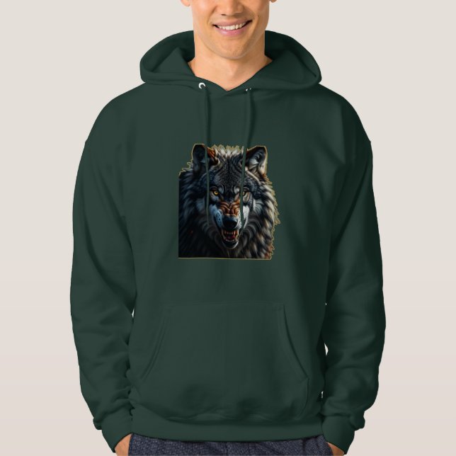 Sudadera Fierce Wolf – Symbol of Strength and Freedom (Anverso)