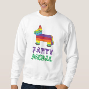Sudadera FIESTA ANIMAL Burro Arcoiris Piñata Fiesta de cump