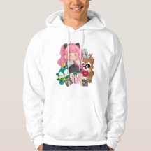 Fiesta Animé Chica Gato Rosa Alegría Navideña