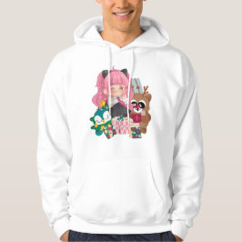 Sudadera Fiesta Animé Chica Gato Rosa Alegría Navideña
