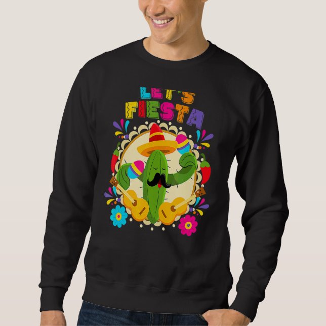 Sudadera Fiesta Cinco De Mayo Con Cactus De Guitarra Sombr (Anverso)