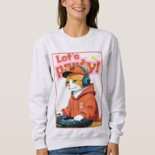 Sudadera Fiesta Con Gato Naranja