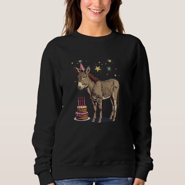Sudadera Fiesta de burro de cumpleaños con disfraz Gorra gr (Anverso)