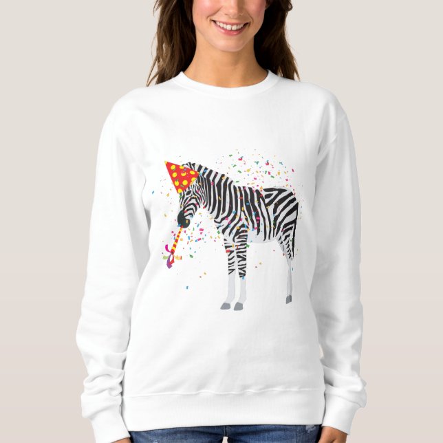 Sudadera Fiesta de cebra - Animales con Fiesta (Anverso)