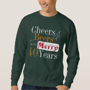 Sudadera Fiesta de cumpleaños 40 Navidad Cheers Cervezas