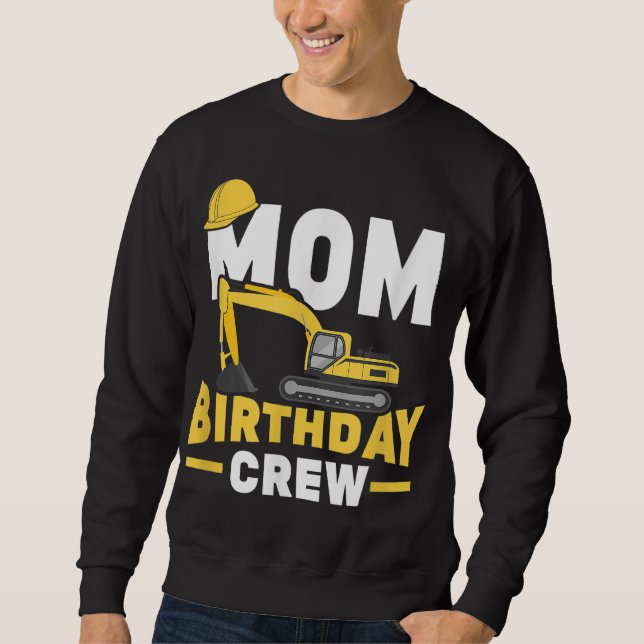 Sudadera Fiesta de cumpleaños de construcción Digger Mom Bi (Anverso)