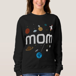Sudadera Fiesta de cumpleaños del espacio exterior de mamá