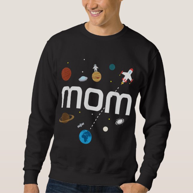Sudadera Fiesta de cumpleaños del espacio exterior de mamá (Anverso)