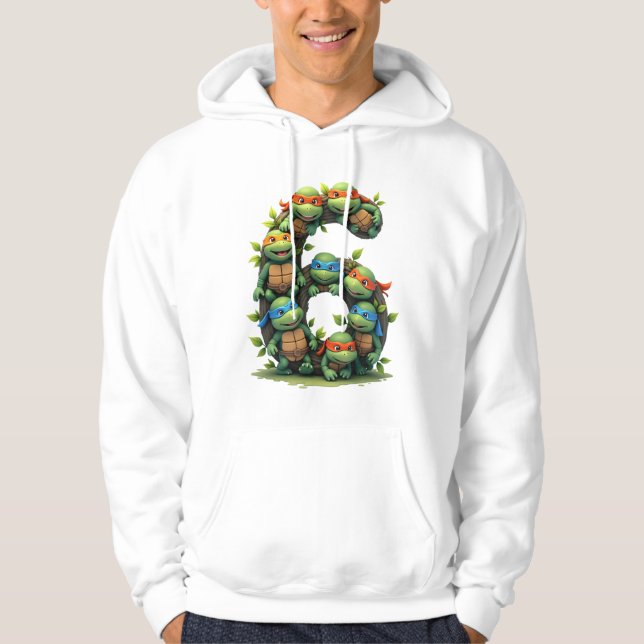 Sudadera Fiesta de Cumpleaños Tortuga Marina Tema 6 Años (Anverso)