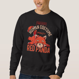 Sudadera Fiesta de disfraces Zoo Dormido Animal Panda rojo 