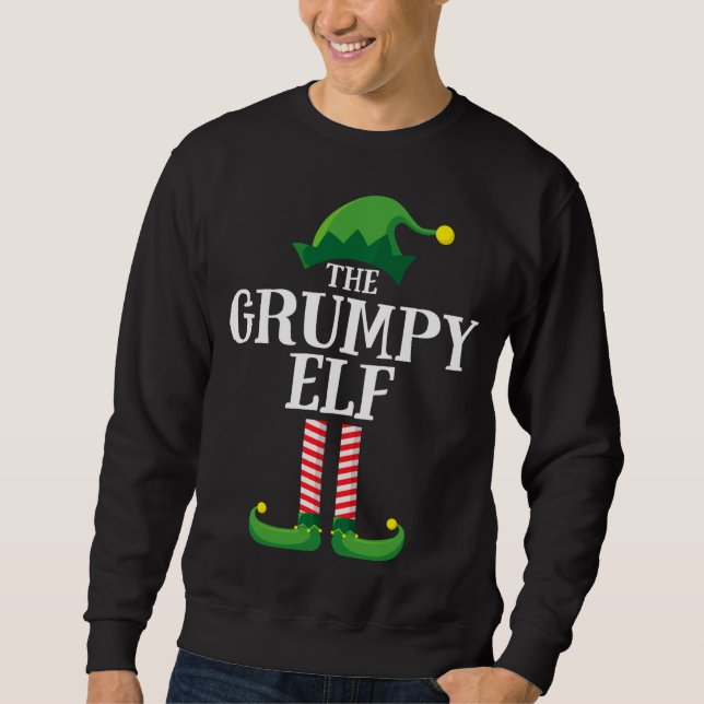 Sudadera Fiesta de grupo familiar Grumpy Elf Matching (Anverso)