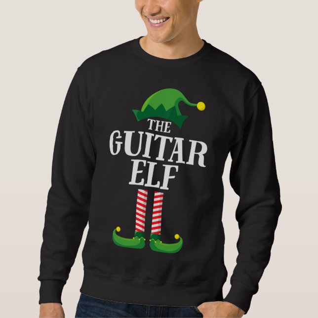Sudadera Fiesta de Guitar Elf Matching Family Group Navidad (Anverso)