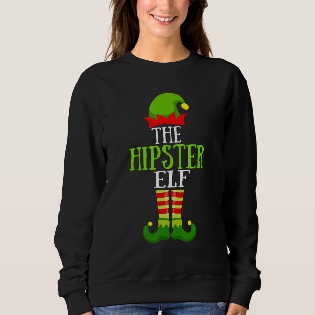 Sudadera Fiesta de Hipster Elf Matching Family Group Navida (Anverso)