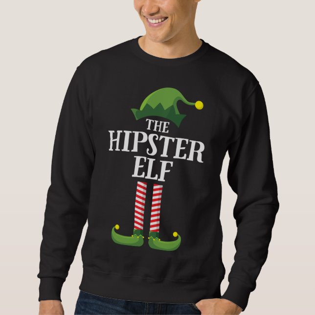 Sudadera Fiesta de Hipster Elf Matching Family Group Navida (Anverso)