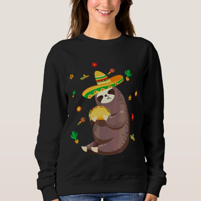 Sudadera Fiesta De Mayo Sombrero Slote Cinco Comidas Mexica (Anverso)