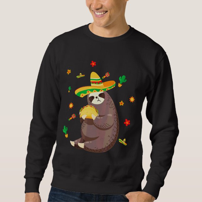Sudadera Fiesta De Mayo Sombrero Slote Cinco Comidas Mexica (Anverso)