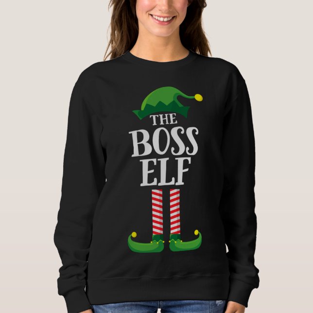 Sudadera Fiesta de Navidades de familia Boss Elf Matching (Anverso)