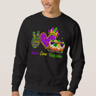 Sudadera Fiesta de Peace Love King Cake Mardi Gras