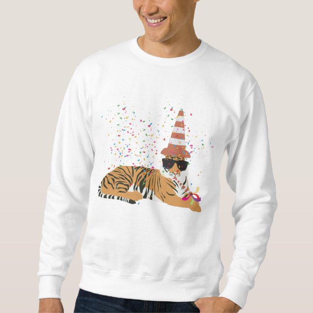 Sudadera Fiesta de tigres - Animales que tienen un Fiesta (Anverso)