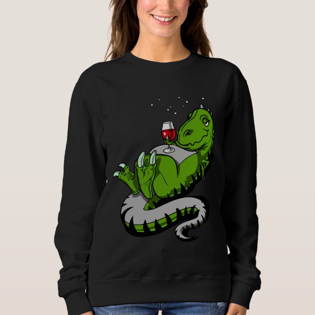 Sudadera Fiesta de vinos de dinosaurio de T Rex (Anverso)