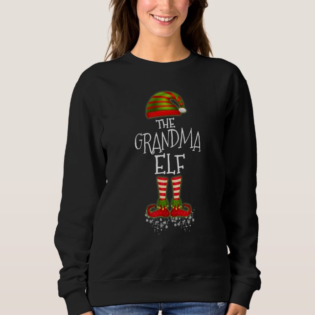 Sudadera Fiesta del grupo familiar Grandma Elf Matching (Anverso)