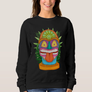 Sudadera Fiesta Hawaiana Luau Máscara Tiki Polinesia Flujo 