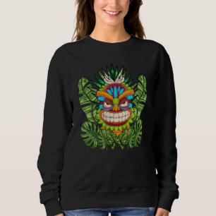 Sudadera Fiesta Hawaiana Luau Máscara Tiki Polinesia Hawái