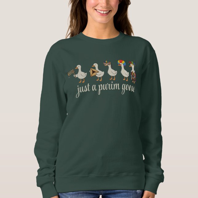 Sudadera Fiesta Judía de Purim Ganso Divertido (Anverso)