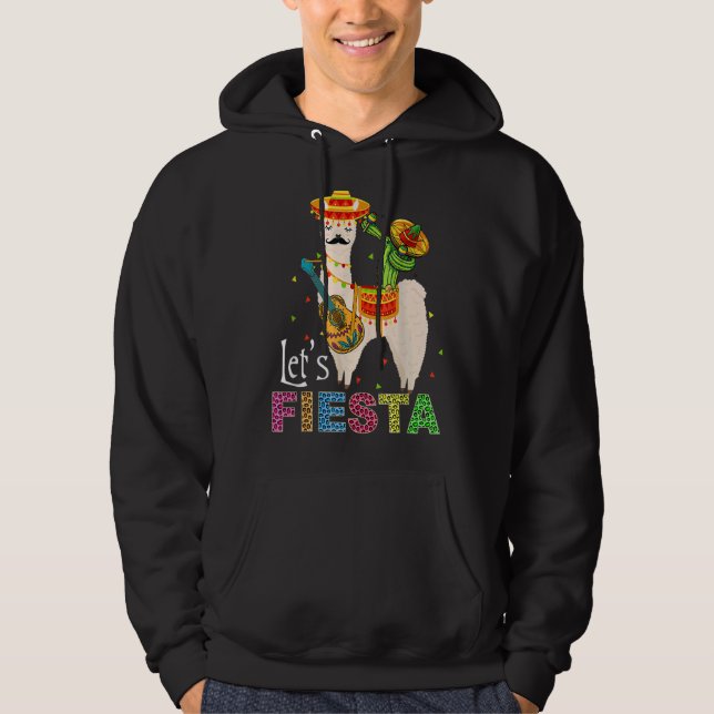 Sudadera Fiesta Llama Cinco de Mayo Cactus Sombrero M (Anverso)
