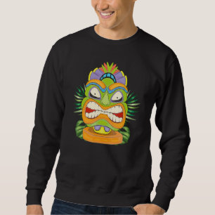 Sudadera Fiesta Luau Polinesia Estatua Máscara Tiki Hawaian
