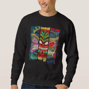 Sudadera Fiesta Luau Polinesia Máscara Tiki Hawaiana Hawaii