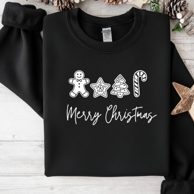 Sudadera Fiesta Navideña de Galletas Feliz Navidad (Merry Christmas Cookie Festive Holiday Sweatshirt)