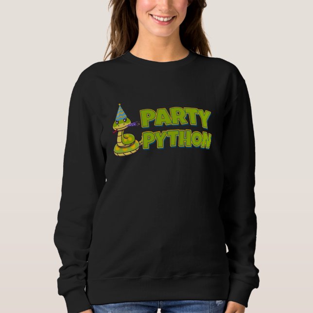 Sudadera Fiesta Python Divertido Reptile Serpent Animal Sn (Anverso)