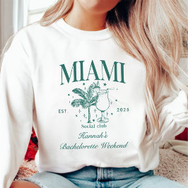 Sudadera Fiesta Retro Moderna de Bachelorette de Miami Rosa