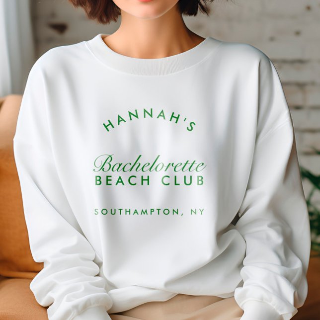 Sudadera Fiesta Retro Moderna de Bachelorette Verde (Retro Modern Green Bachelorette Party Sweatshirt)