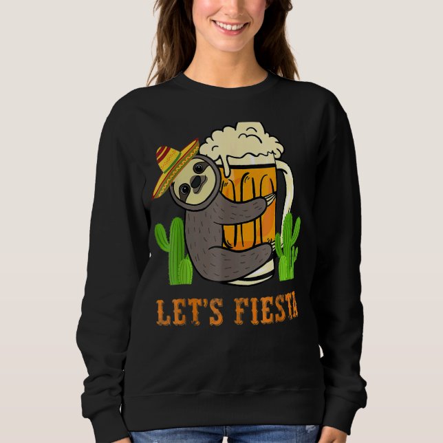 Sudadera Fiesta Sloth Beer Cinco De Mayo (Anverso)