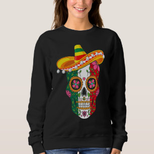 Sudadera Fiesta Sugar Skull Rosa Calavera Bandera Mexicana