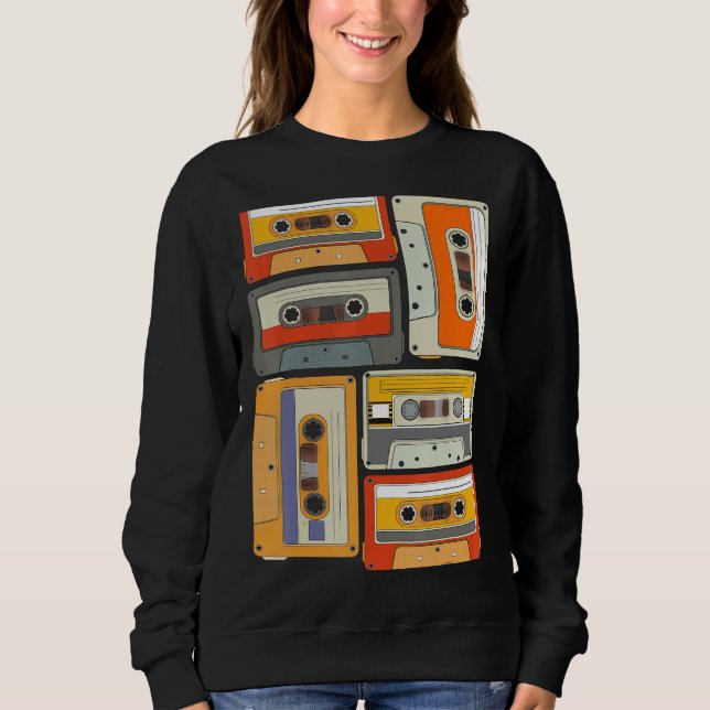 Sudadera Fiesta Temática de los Ochenta Cassette Retro Cass (Anverso)