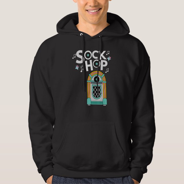 Sudadera Fiesta temática de Sock Hop Jukebox de los años 50 (Anverso)