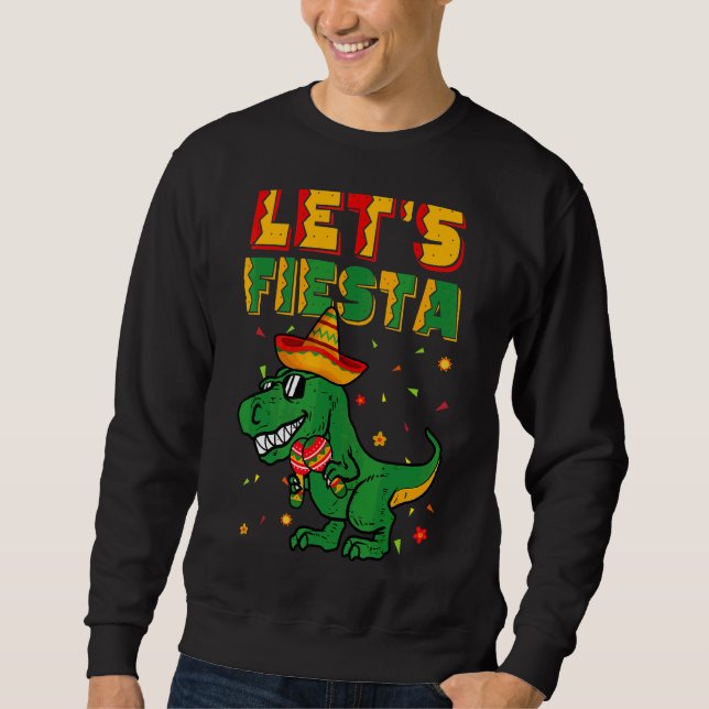 Sudadera Fiesta Trex Dino Cinco De Mayo Niño Toddl (Anverso)